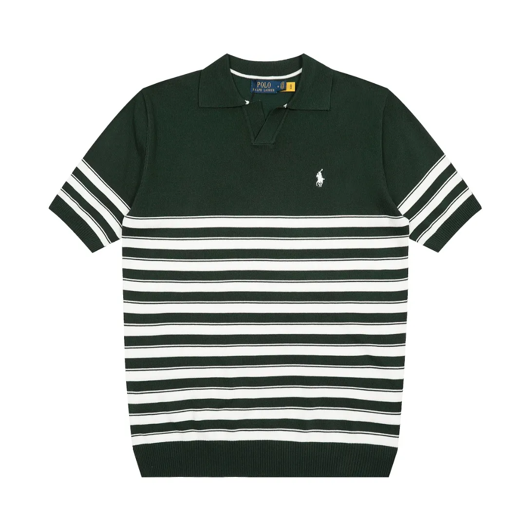 P160 💰 "Top quality" Style number: DS611# (on sale all year round) [Ralph Lauren striped pony embroidered small V-neck knitted POLO short sleeves] ✅Ralph Lauren pinstriped small V-neck ice silk knitted POLO lapel short sleeves ✅Main supply platform live broadcast Wholesale entities ✅ZP quality 1:1 version Scan the code to enter the GF website Counter quality ✅Detailed quality The only one in Guangzhou Imported quality cotton yarn Focus on high-end, cost-effective, and good quality. Needless to say, the version is restored to the original. Loose, comfortable and stress-free. Simple is high-end. Classic is eternal. ✅The upper body is simple and easy to match. A must-have for men and women. Good-looking clothes are never picky. A must-have in the wardrobe. Size: S-XL. Color: Black, White, Green.